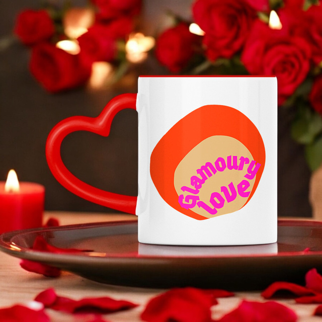 💄 GLAMOURY LOVE 💄 💖 Mug céramique à anse en forme de coeur 2 coloris 