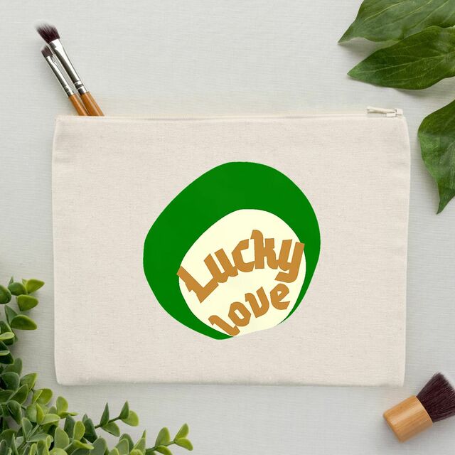 🍀 LUCKY LOVE 🍀 💚 Pochette - trousse 100% coton recyclé
