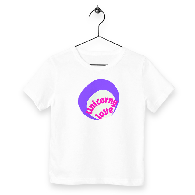 🦄 UNICORNY LOVE 🦄 💜 T-shirt léger Enfant.Ado 100% coton en conv. biologique 3 coloris - Image