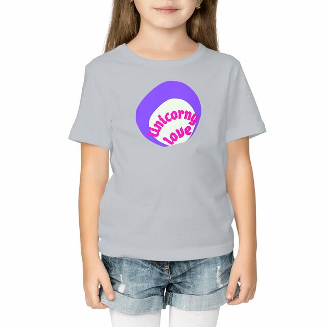 🦄 UNICORNY LOVE 🦄 💜 T-shirt léger Enfant.Ado 100% coton en conv. biologique 3 coloris