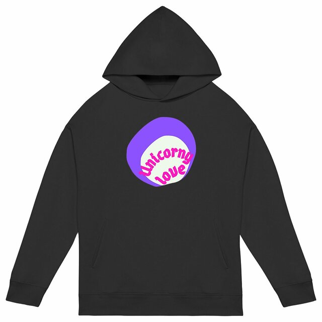 🦄 UNICORNY LOVE 🦄 💜 Sweat à capuche oversized écologique 3 coloris - Image
