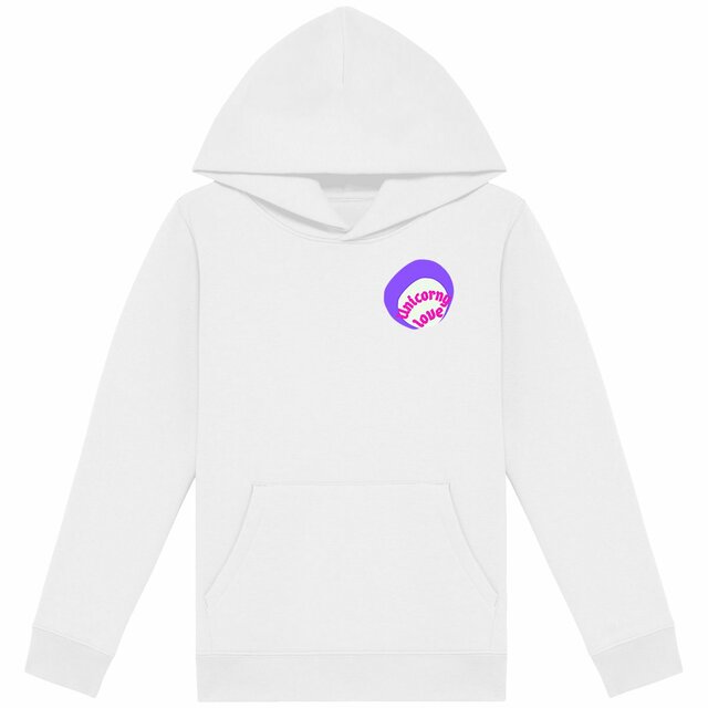 🦄 UNICORNY LOVE 🦄 💜 Sweat à capuche léger Enfant.Ado 100% écologique 3 coloris - Image