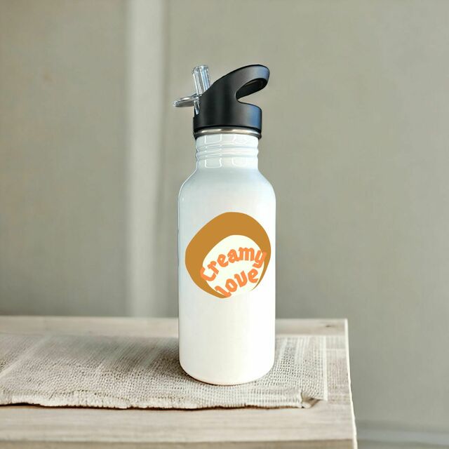 🥞 CREAMY LOVE 🥞 🧡 Gourde - bouteille en inox avec paille