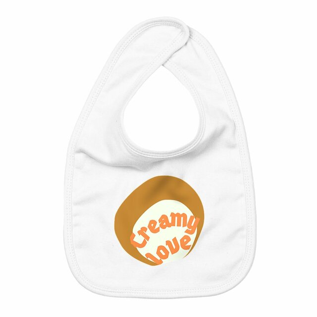 🥞 CREAMY LOVE 🥞 🧡 Bavoir bébé 100% coton biologique 3 coloris - Image