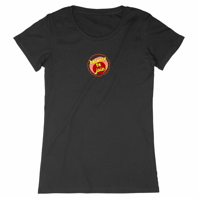 Balance ta joie ! T-shirt écologique 8 coloris Expresser - capsule bordeaux rose & écriture jaune  - Image