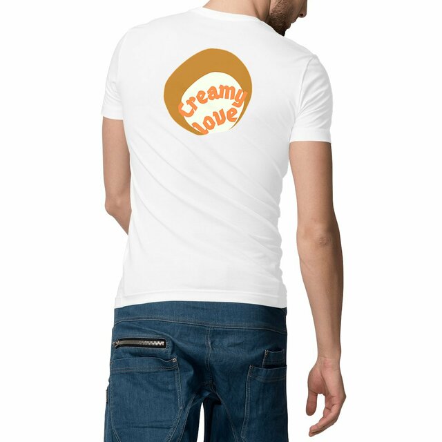 🥞 CREAMY LOVE (dos) 🥞 🧡 T-shirt col v 100% coton biologique 2 coloris