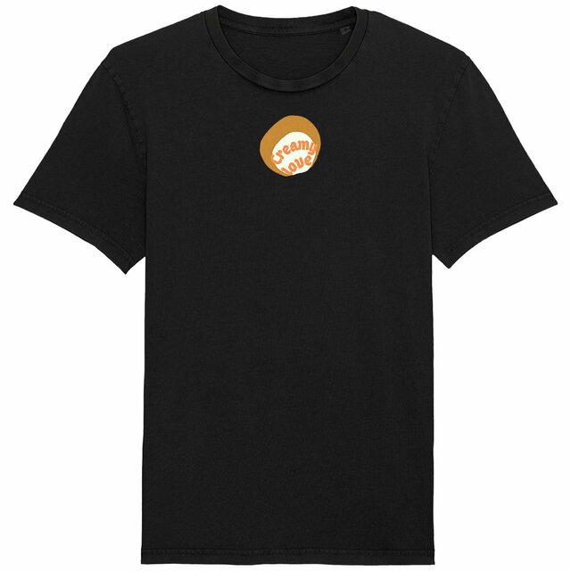 🥞 CREAMY LOVE 🥞 🧡 T-shirt vintage 100% coton biologique 4 coloris - Image
