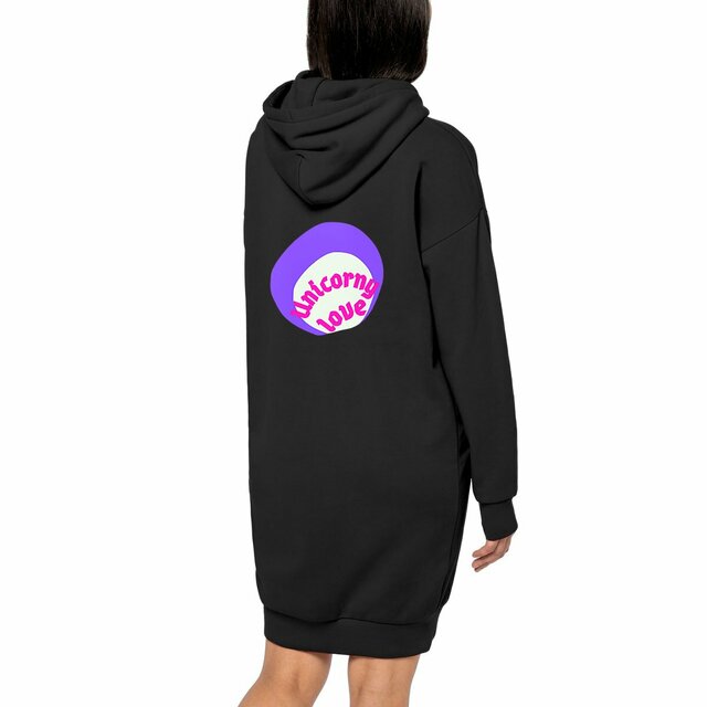 🦄 UNICORNY LOVE (dos) 🦄 💜 Robe sweat à capuche écologique 3 coloris