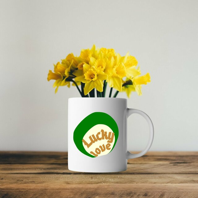 🍀 LUCKY LOVE 🍀 💚 Mug céramique anse en forme de coeur colorée 6 coloris
