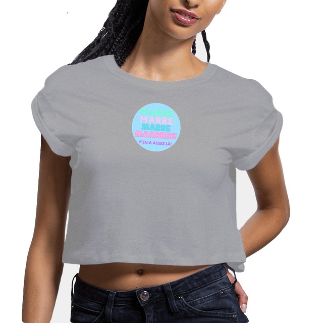 MARRE 🍬 MACARON SWEETY 🍬 T-shirt crop top 100% coton biologique 3 coloris