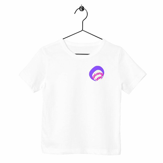 🦄 UNICORNY LOVE 🦄 💜 T-shirt épais Enfant.Ado 100% coton en conv. biologique 6 coloris - Image