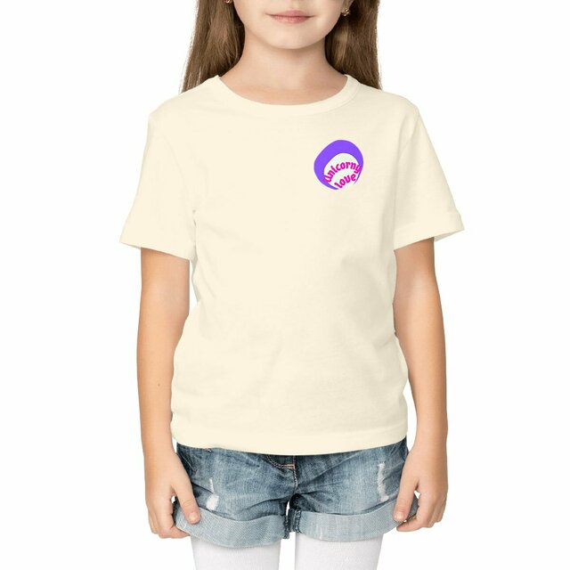 🦄 UNICORNY LOVE 🦄 💜 T-shirt épais Enfant.Ado 100% coton en conv. biologique 6 coloris