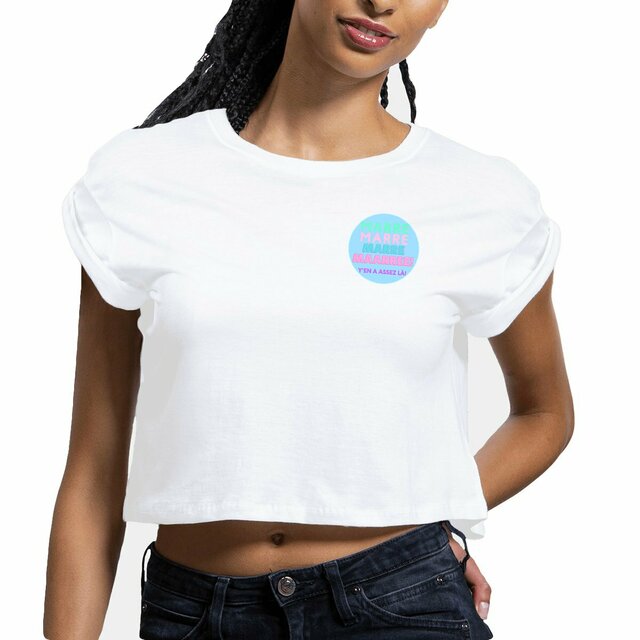 MARRE 🍬 MACARON SWEETY 🍬 T-shirt crop top 100% coton biologique 3 coloris