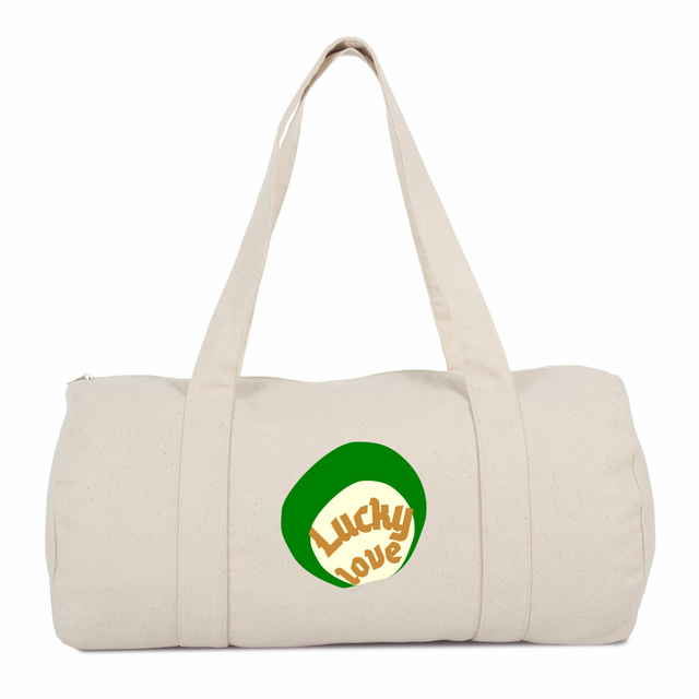 🍀 LUCKY LOVE 🍀 💚 Sac polochon 100% coton biologique 2 coloris