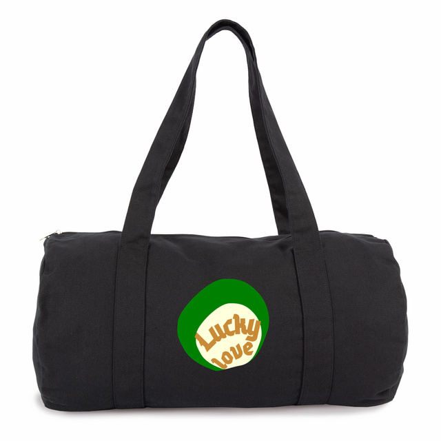 🍀 LUCKY LOVE 🍀 💚 Sac polochon 100% coton biologique 2 coloris - Image