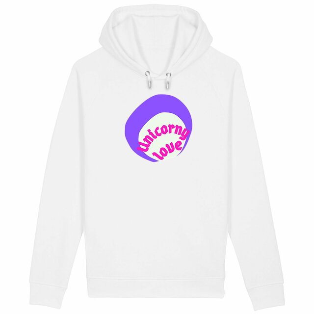 🦄 UNICORNY LOVE 🦄 💜 Sweat à capuche avec poches latérales écologique 4 coloris