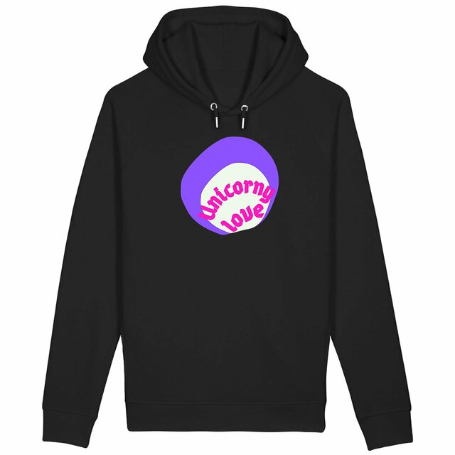 🦄 UNICORNY LOVE 🦄 💜 Sweat à capuche avec poches latérales écologique 4 coloris - Image