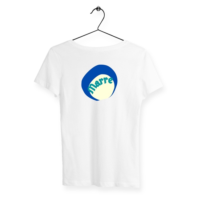 MARRE 🌊 CAPSULE OCEAN (dos)  🌊 T-shirt 100% coton biologique étiquette bleu blanc rouge - Image