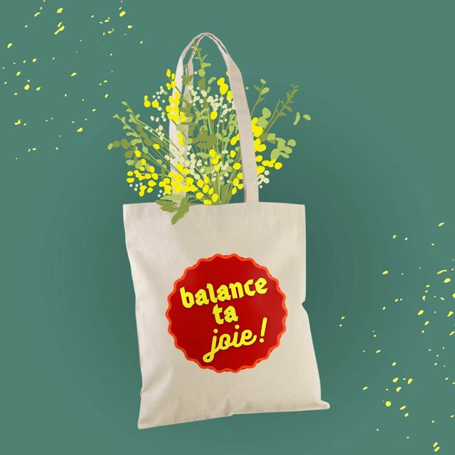 BALANCE TA JOIE ! 🎈CAPSULE BORDEAUX ET JAUNE 🎈Totebag 100% recyclé 2 coloris
