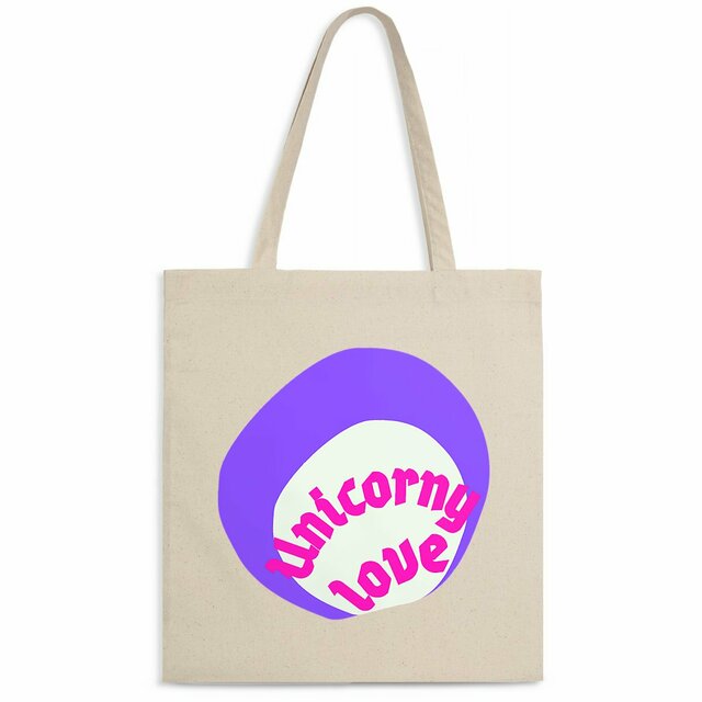 🦄 UNICORNY LOVE 🦄 💜 Totebag léger 100% recyclé - Image