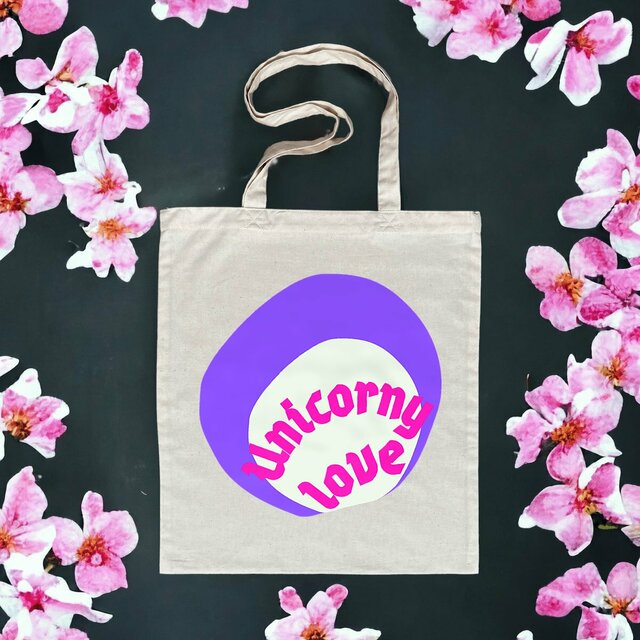 🦄 UNICORNY LOVE 🦄 💜 Totebag léger 100% recyclé
