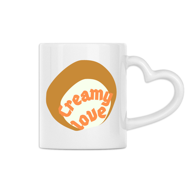 🥞 CREAMY LOVE 🥞 🧡 Mug céramique à anse en forme de coeur 2 coloris coloris - Image