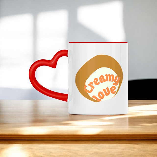 🥞 CREAMY LOVE 🥞 🧡 Mug céramique à anse en forme de coeur 2 coloris coloris