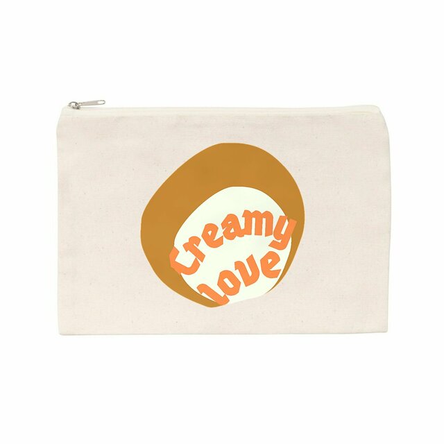 🥞 CREAMY LOVE 🥞 🧡 Pochette - trousse 100% coton recyclé 3 - Image
