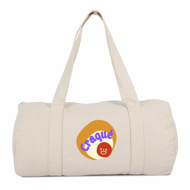 CRAQUE 🤎 😜 CAPSULE CAMEL MARRON CREME 😜 🤎 Sac polochon 100% coton biologique 2 coloris - Image