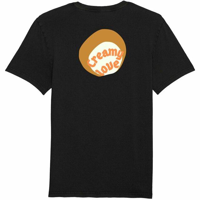 🥞 CREAMY LOVE (dos) 🥞 🧡 T-shirt vintage 100% coton biologique 4 coloris - Image