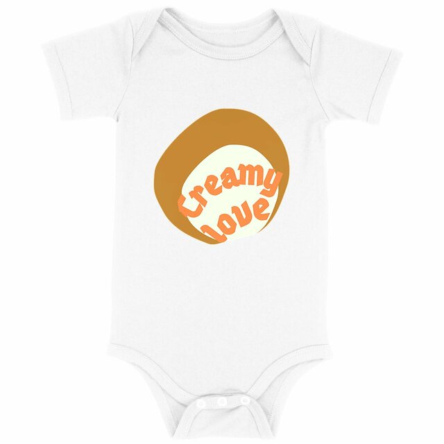 🥞 CREAMY LOVE 🥞 🧡 Body bébé 100% coton biologique ou en conversion 3 coloris - Image