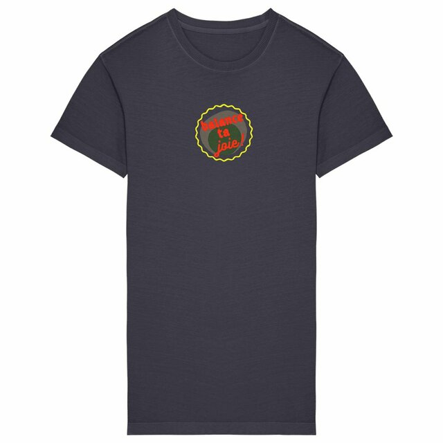 Balance ta joie ! Robe T-shirt écologique 3 coloris Twister - capsule vert gris jaune rouge - Image