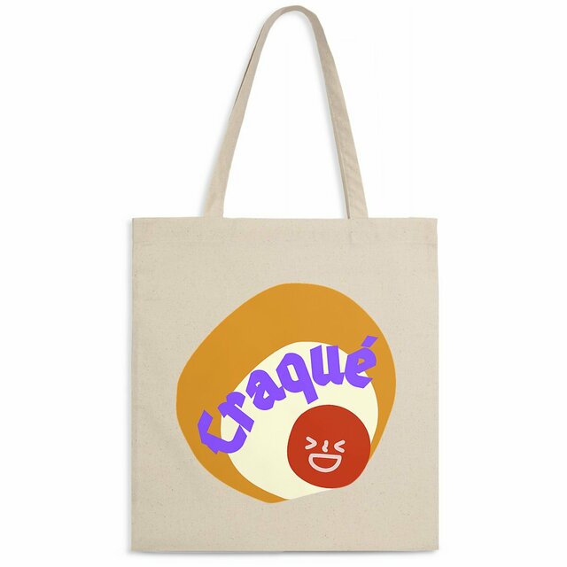 CRAQUE 🤎 😜 CAPSULE CAMEL MARRON CREME 😜 Totebag léger 100% coton biologique - Image
