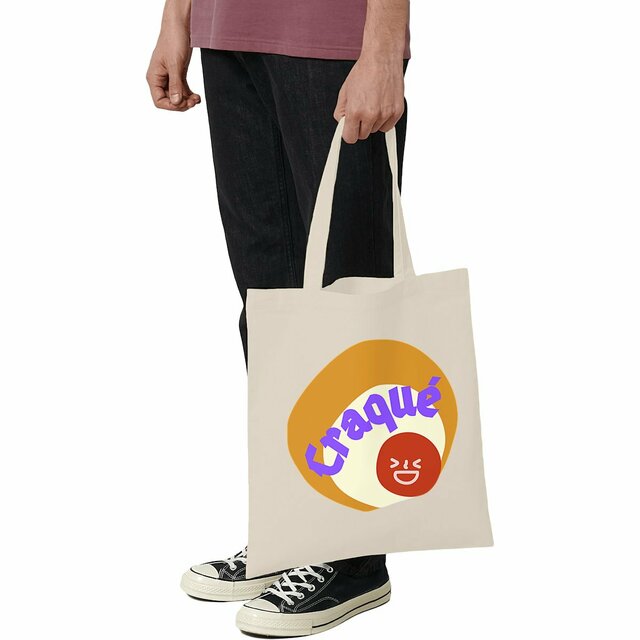 CRAQUE 🤎 😜 CAPSULE CAMEL MARRON CREME 😜 Totebag léger 100% coton biologique