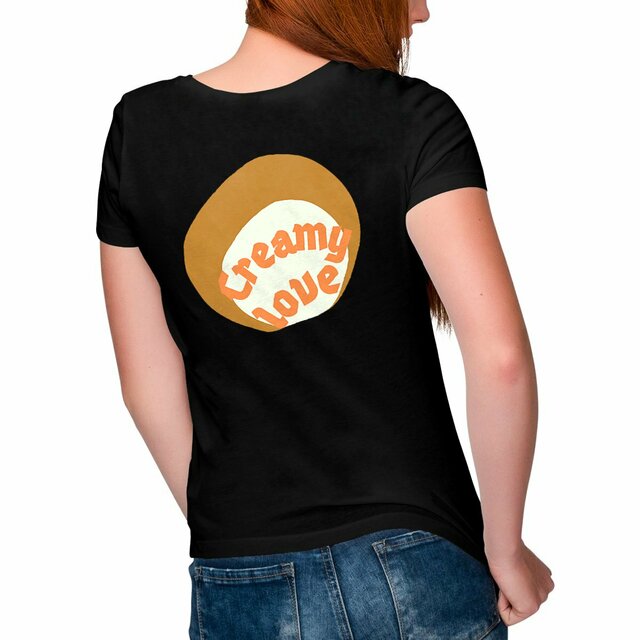 🥞 CREAMY LOVE (dos) 🥞 🧡 T-shirt 100% coton biologique étiquette bleu-blanc-rouge