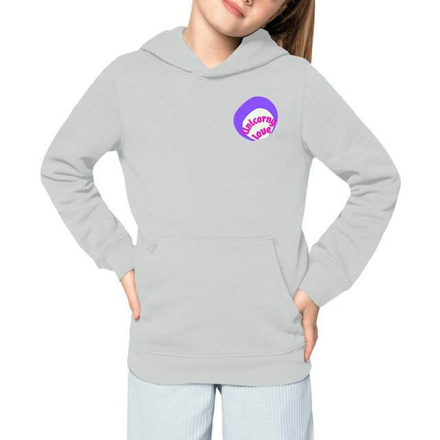 🦄 UNICORNY LOVE 🦄 💜 Sweat à capuche épais Enfant.Ado 100% écologique 3 coloris
