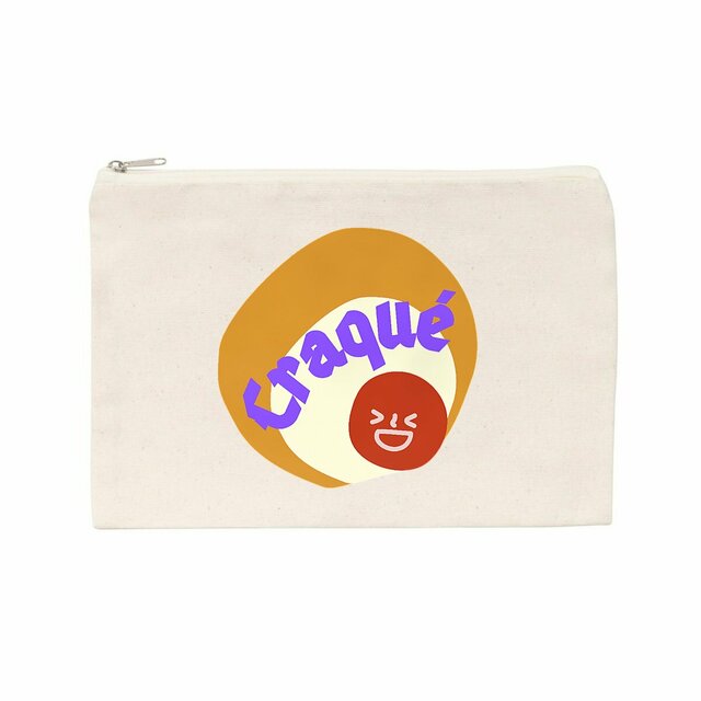 CRAQUE 🤎 😜 CAPSULE CAMEL MARRON CREME 😜 🤎 Pochette - trousse 100 % coton recyclé  - Image