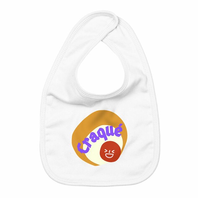 CRAQUE 🤎 😜 CAPSULE CAMEL MARRON CREME 😜 🤎 Bavoir 100 % coton biologique 3 coloris - Image