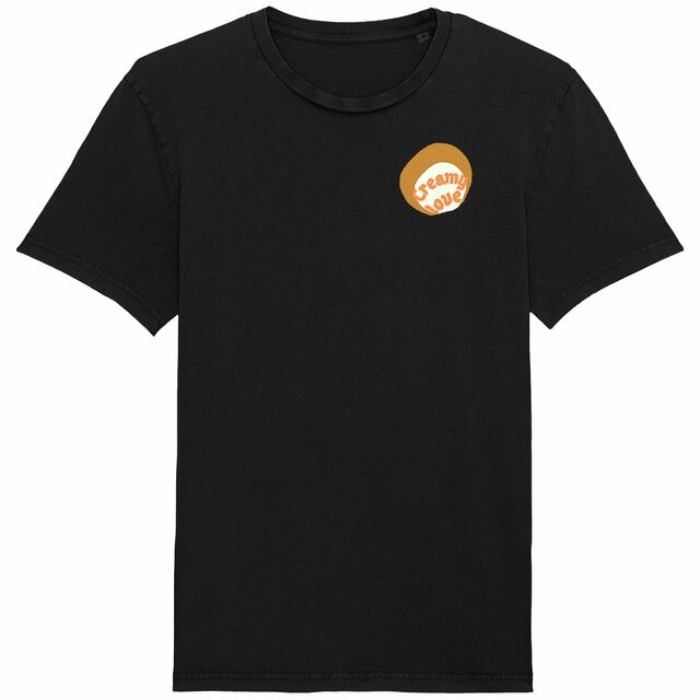 🥞 CREAMY LOVE 🥞 🧡 T-shirt vintage 100% coton biologique 4 coloris - Image