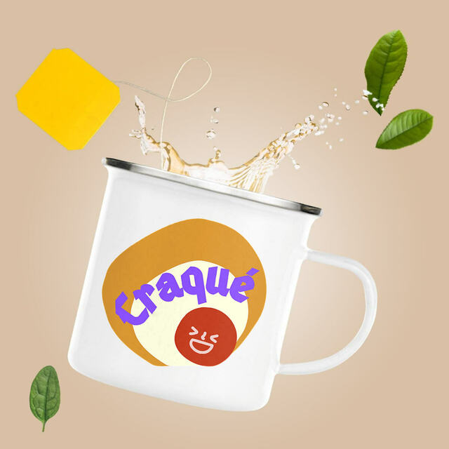 CRAQUE 🤎 😜 CAPSULE CAMEL MARRON CREME 😜 🤎 Mug métal