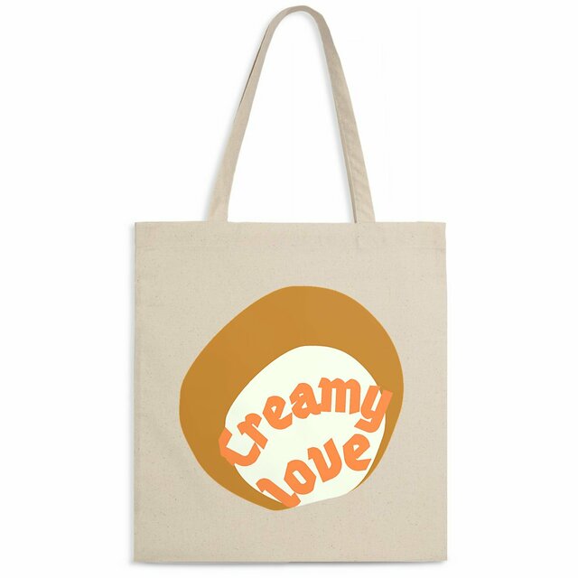 🥞 CREAMY LOVE 🥞 🧡 Totebag léger 100% coton biologique - Image