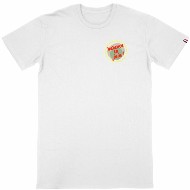 Balance ta joie ! Logo de côté T-shirt Made in France - capsule vert gris jaune rouge - Image