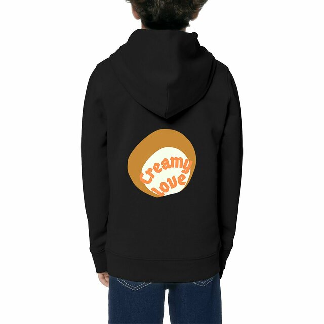 🥞 CREAMY LOVE (dos) 🥞 🧡 Sweat à capuche léger Enfant.Ado écologique 3 coloris