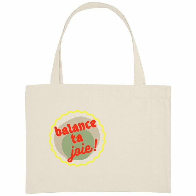 Balance ta joie ! Sac de courses écologique horizontal - capsule vert gris jaune rouge - Image