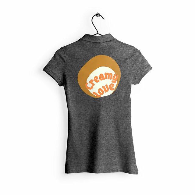 🥞 CREAMY LOVE (dos) 🥞 🧡 Polo 100% coton biologique 4 coloris - Image