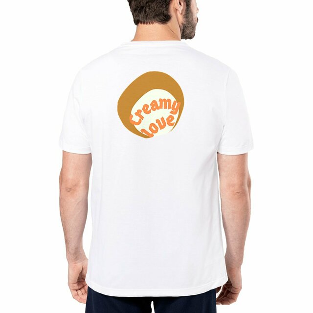 🥞 CREAMY LOVE (dos) 🥞 🧡 T-shirt 100% coton organique étiquette bleu-blanc-rouge
