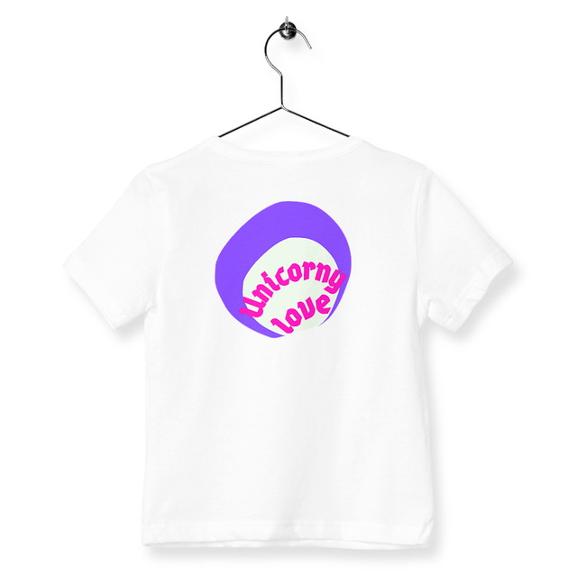 🦄 UNICORNY LOVE (dos) 🦄 💜 T-shirt léger Enfant.Ado 100% coton en conv. bio 3 coloris - Image