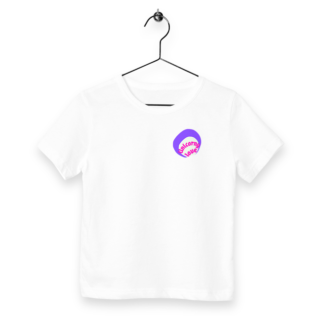 🦄 UNICORNY LOVE 🦄 💜 T-shirt léger Enfant.Ado 100% coton en conv. biologique 3 coloris - Image