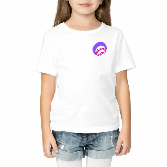 🦄 UNICORNY LOVE 🦄 💜 T-shirt léger Enfant.Ado 100% coton en conv. biologique 3 coloris