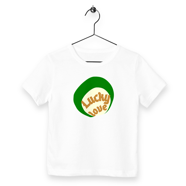 🍀 LUCKY LOVE 🍀 💚 T-shirt Enfant.Ado 100% coton en conv. biologique 3 coloris  - Image